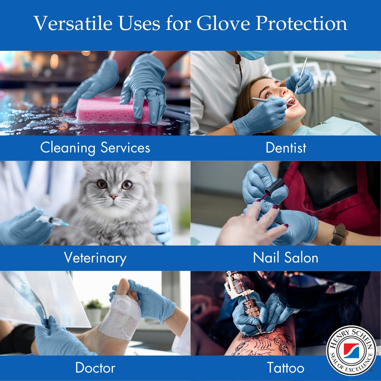 Henry Schein Criterion N300 Nitrile Exam Gloves – Medium, Ice Blue, 300/Box –…