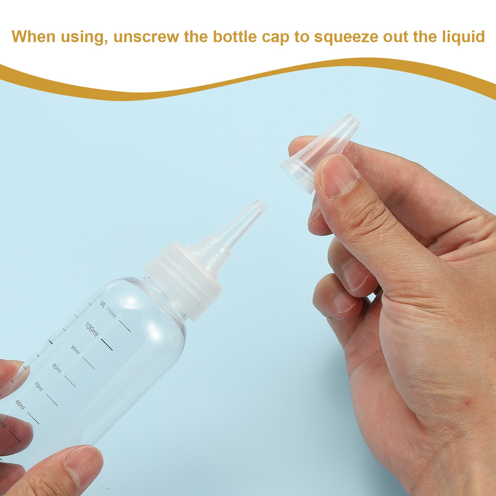 30ml/1OZ Squeeze Bottles with Top Cap, 8 Pcs Dispensing Bottle, Transparent
