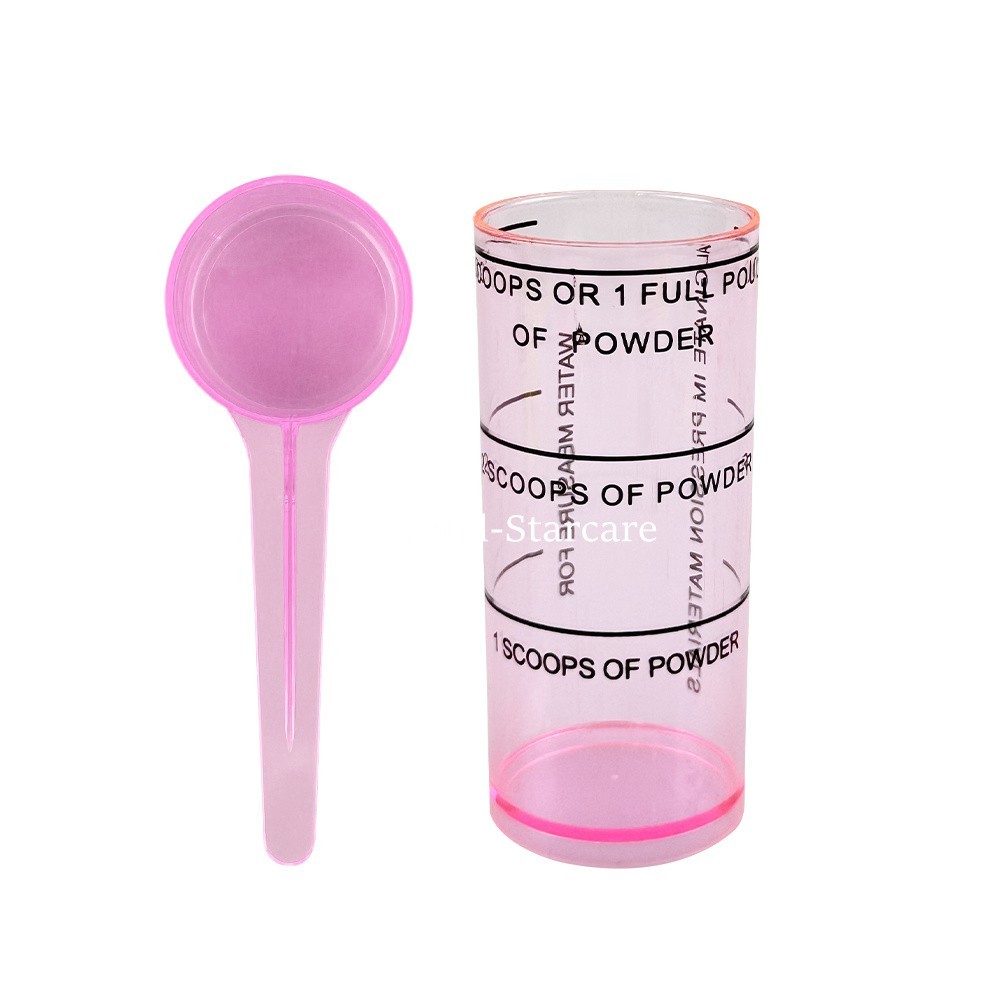 Dental Alginate Spoon Measuring Mixing Cups Scoop Set For Powder/Liquid 5 Colors