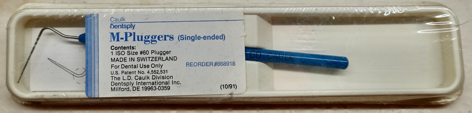 DentSply M-Pluggers #60. Switzerland. NEW