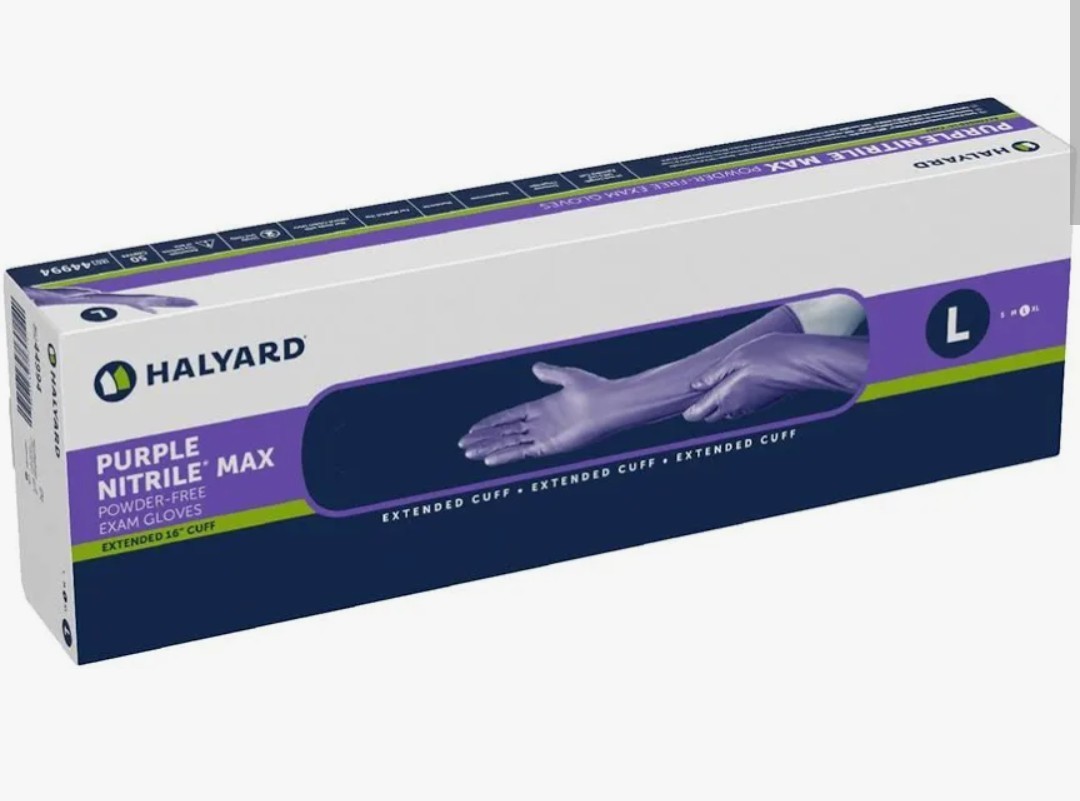 Halyard PURPLE NITRILE* MAX Exam Gloves 44994 – BOX of 50 LARGE