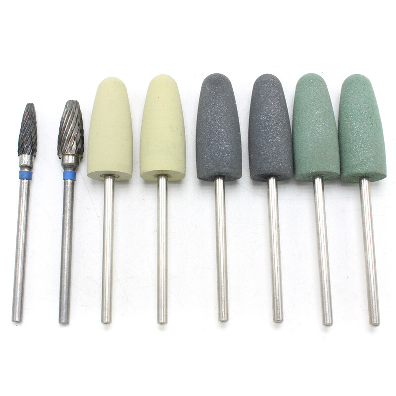 8pcs Hp Acrylic Grinding Polishing Burrs Holder Polisher Rotary + Wheel TOS