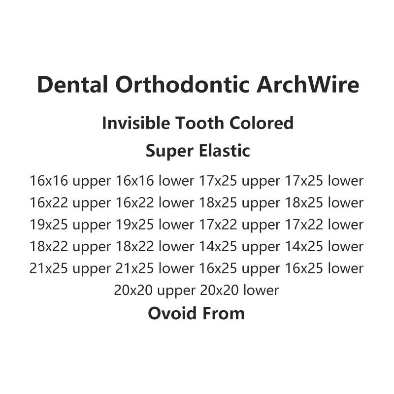 100×Dental Orthodontic Niti Rectangular Arch Wires Tooth Color Coated 16×16Upper