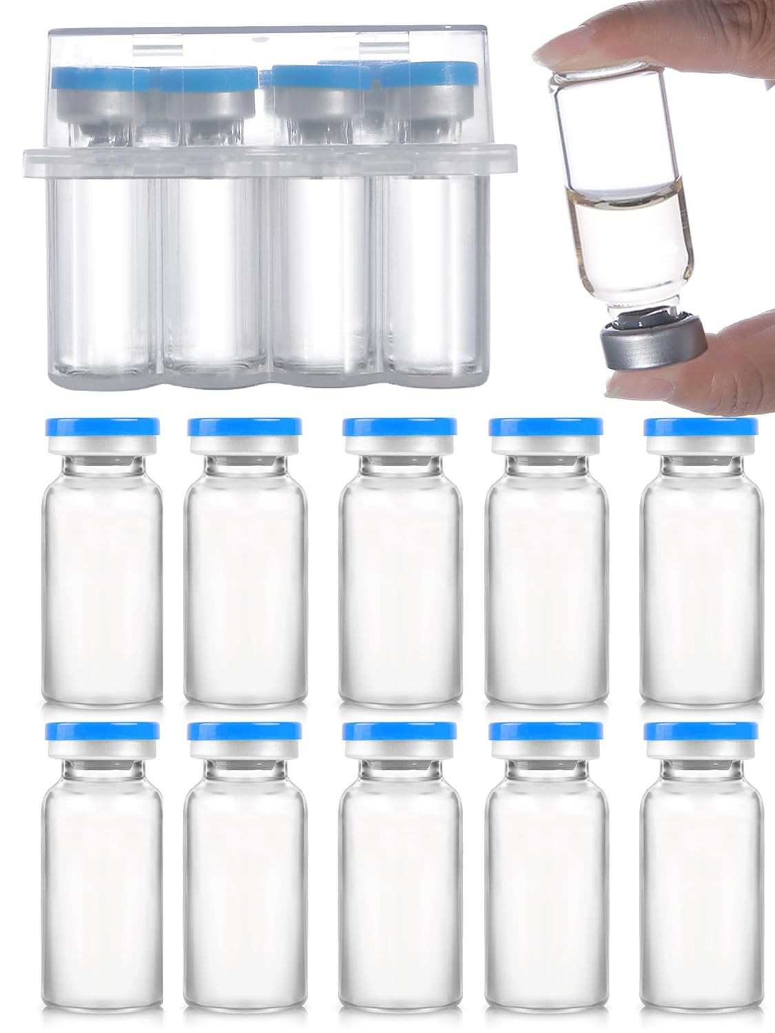 20Ml Glass Vials – Self-Healing Injection Port, Sterile Empty Vials with Sealed