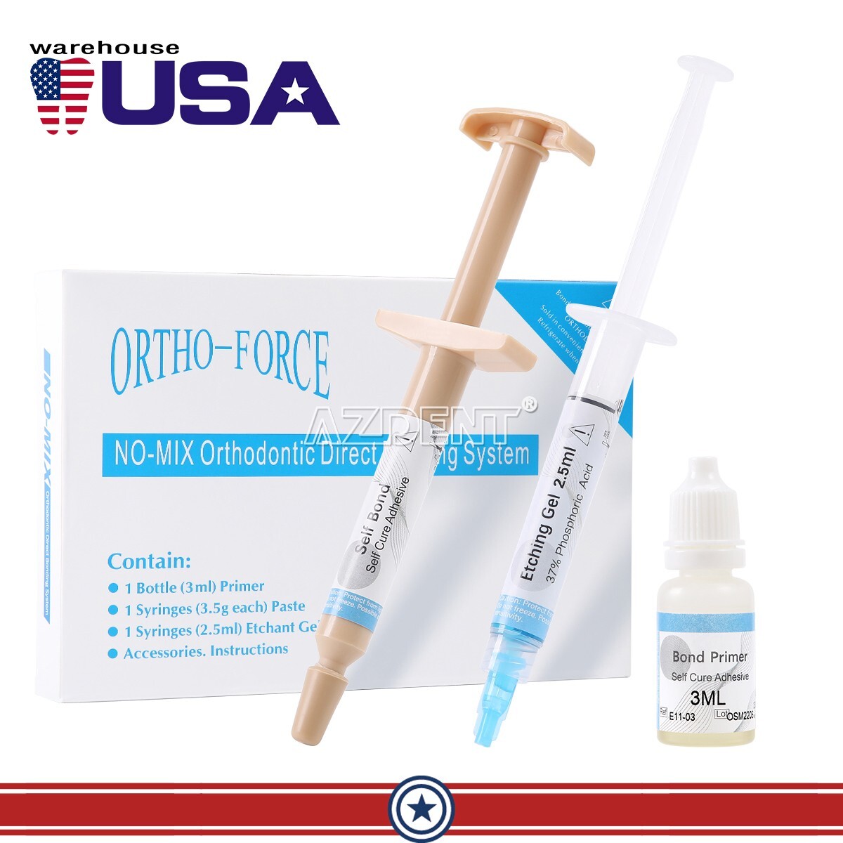 Dental Orthodontic Use Adhesive & No-Mix Direct Bonding System
