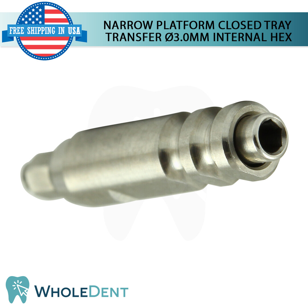 Narrow Platform Close Tray Transfer Coping Titanium Dental Internal Hex 2.0mm