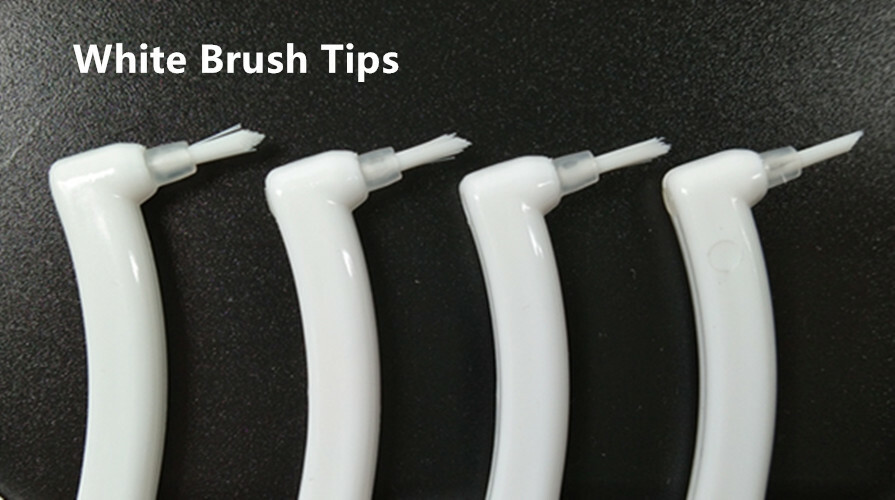 1000pcs Dental White Brush Tips Micro Brushes Applicator Etch Bond Handle*10