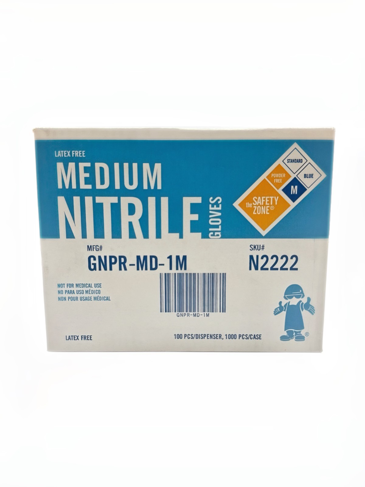 Medium Nitrile Gloves – Safety Zone GNPR-MD-1M | 1000 Gloves/Case