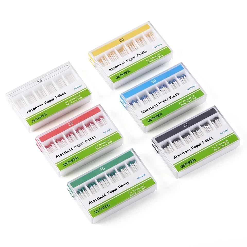 7 Size Dental Endodontic Endo Taper 0.02/0.04/0.06 Absorbent Paper Points #15-40