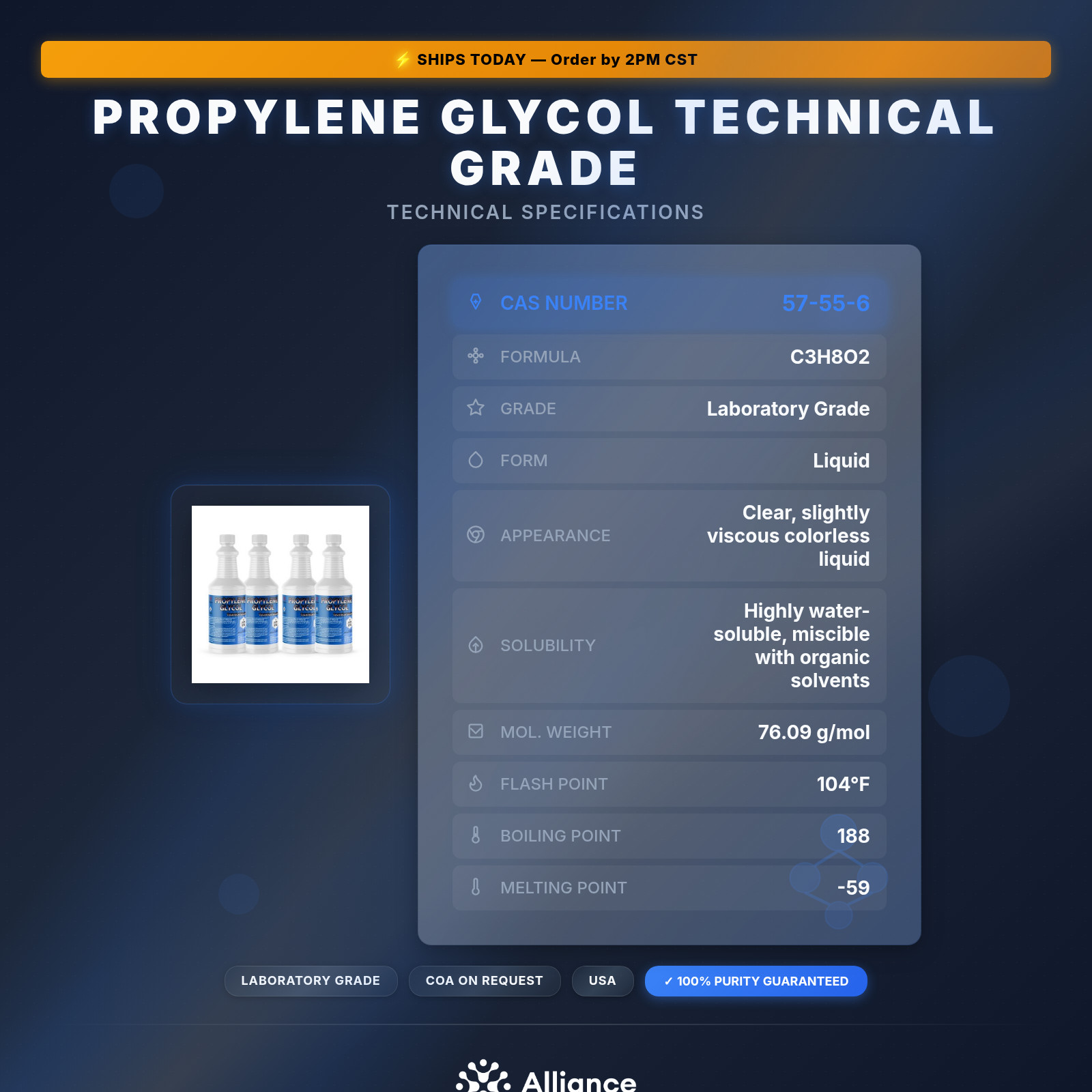 Propylene Glycol Technical Grade – 4 Quarts