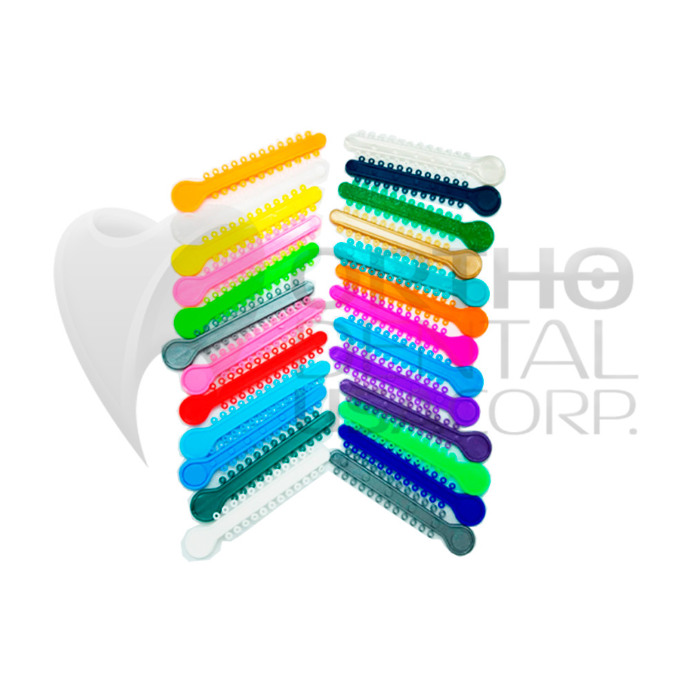 ELASTOMERIC LIGATURE TIES (Set x 10) Latex free Made in USA Orthodontic