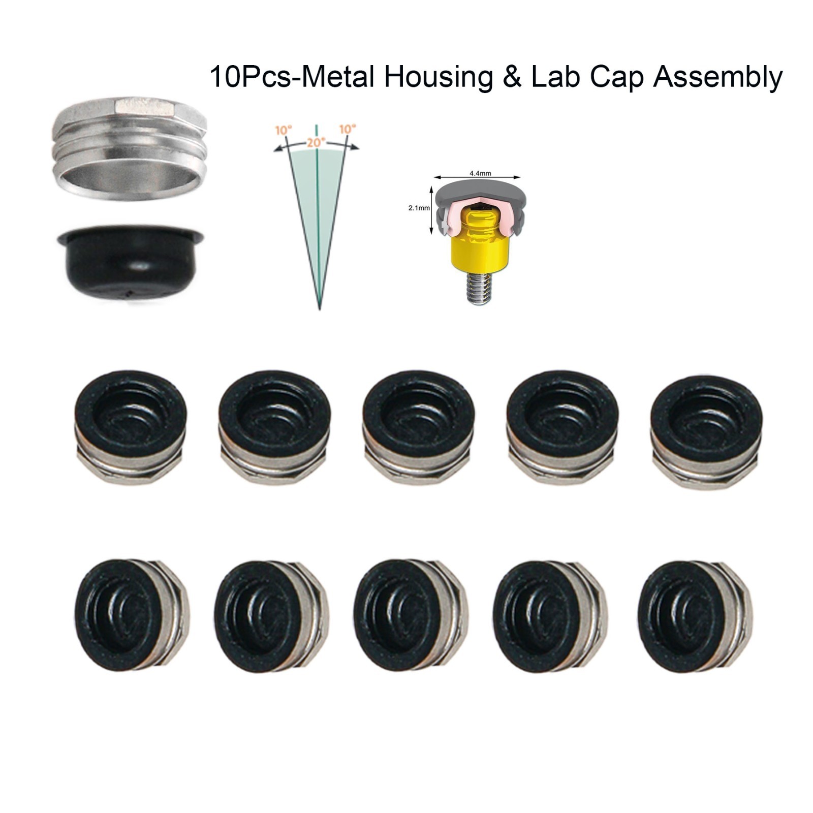 10Pcs Dental Abutment Retention Caps Inserts Used For Locat0r System