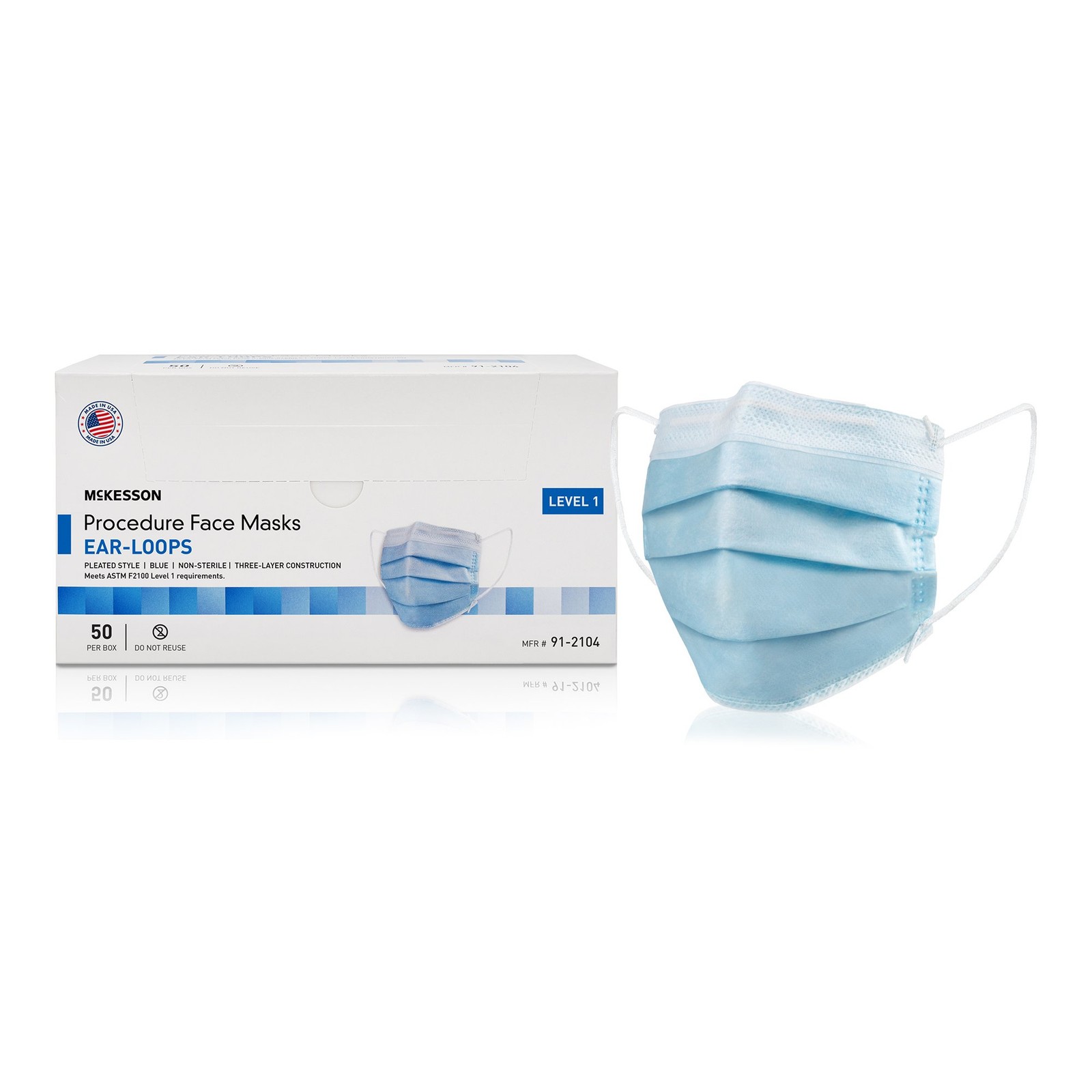 McKesson Procedure Masks, ASTM Level 1-Box of 50