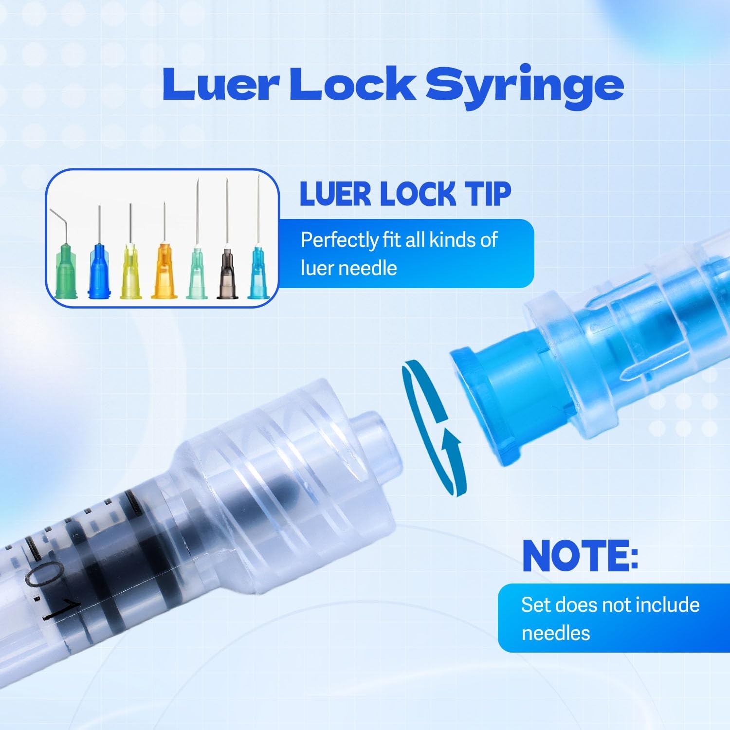 1ml Syringes Without Needles, 1cc Luer Lock Syringe – Disposable Individually…