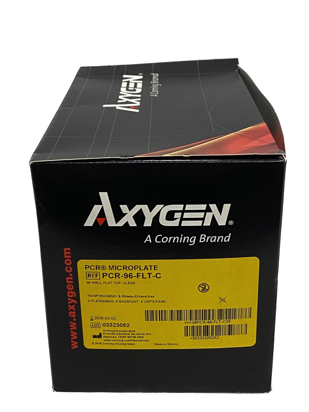 (25/Pk) CORNING AXYGEN 96-Well PCR Microplates No Skirt Flat Top Non-Sterile