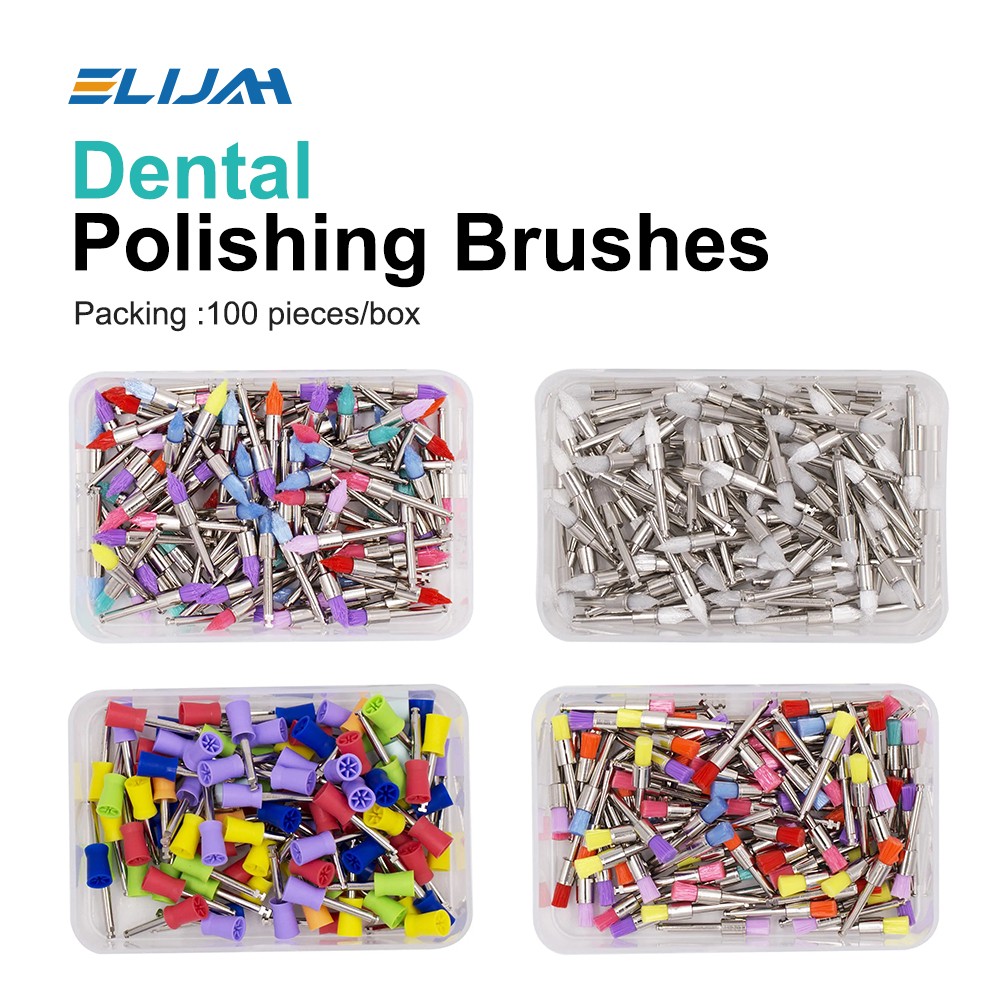Dental Nylon Material Closure Flat Polishing Prophylaxis Brushes RA 100Pcs/Box