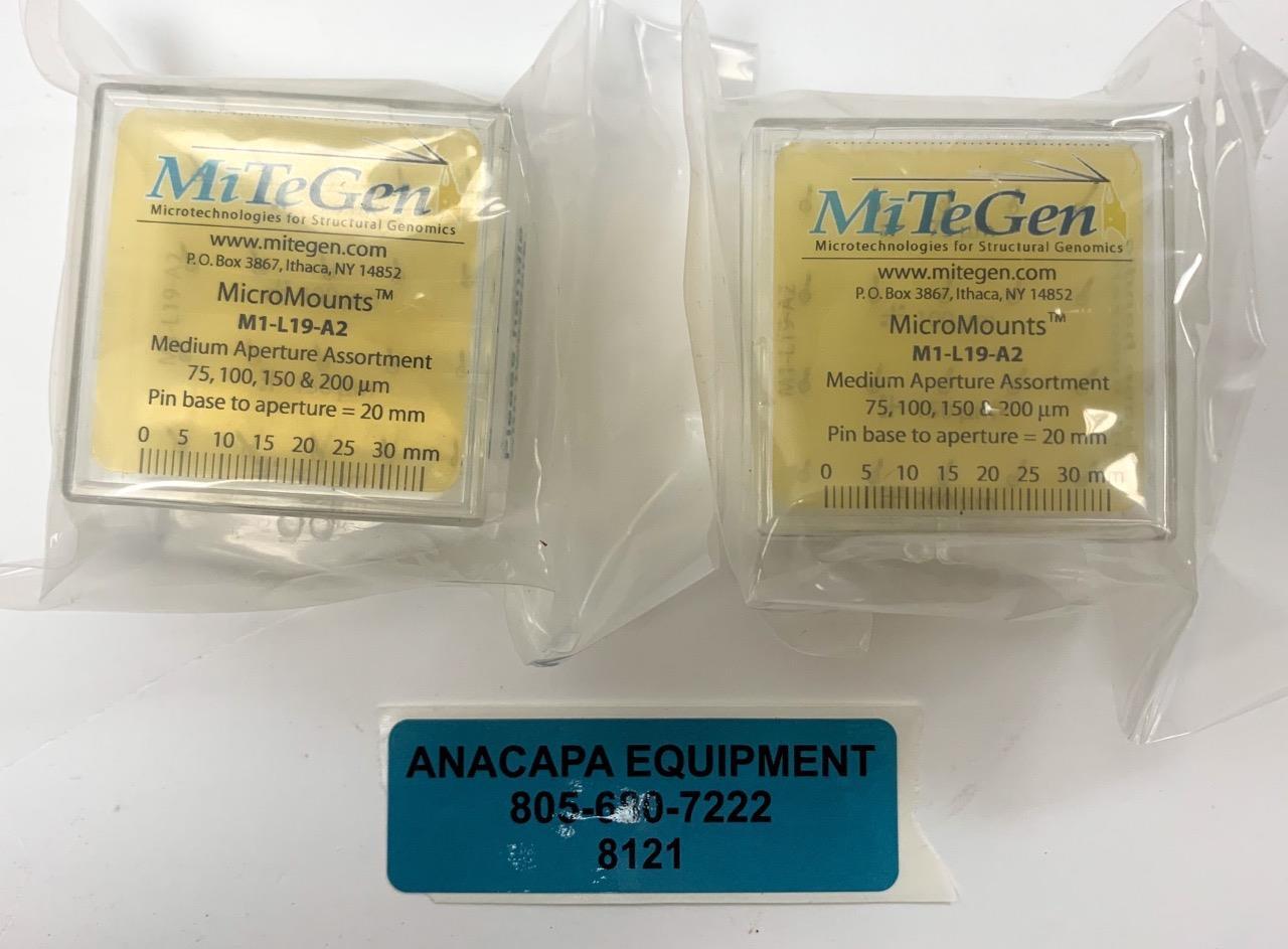 MiTeGen M1-L19-A2 Micro Mounts Medium Aperture Assortment, New Lot of 2 (8121)W