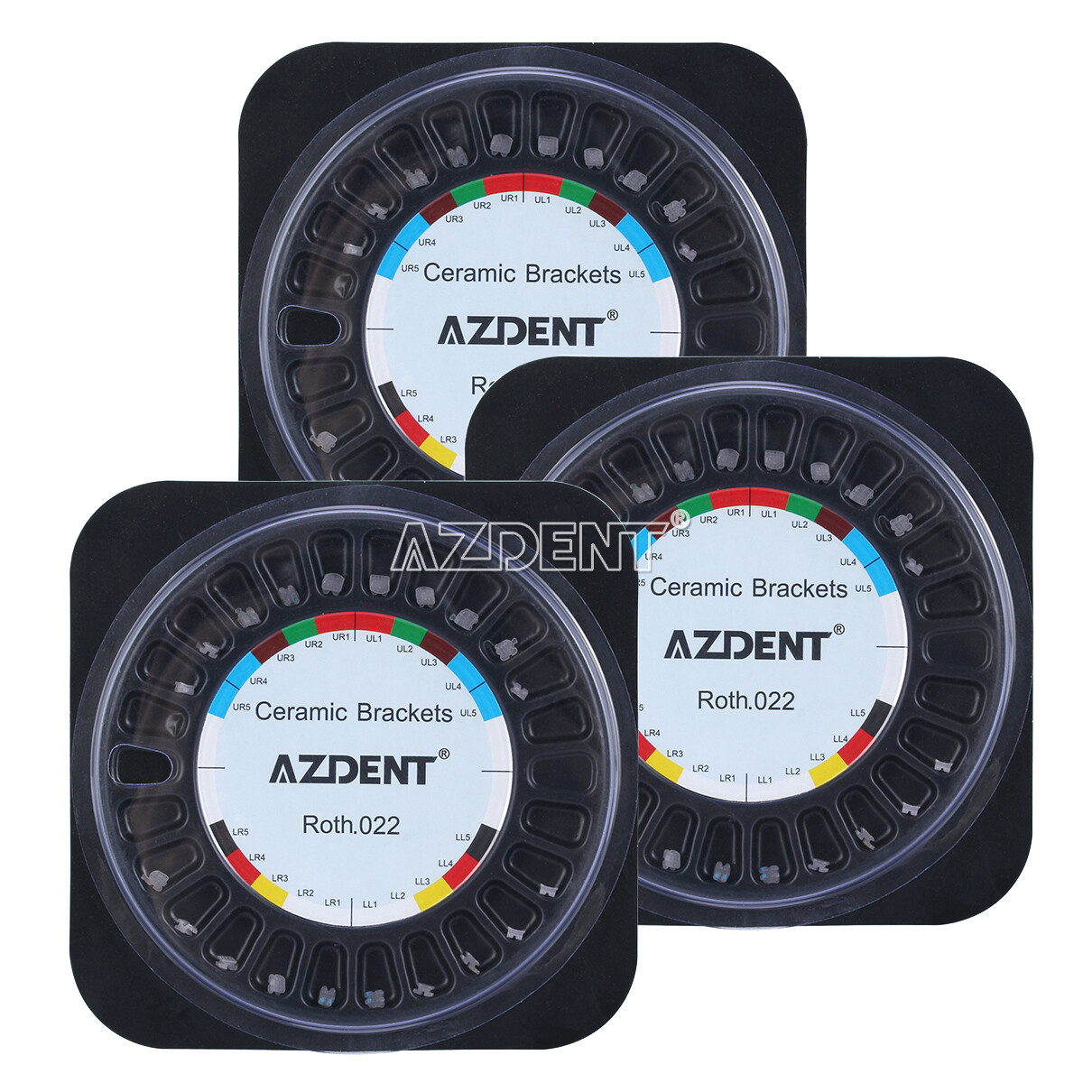 20PCS Dental Orthodontic Ceramic Bracket Braces Mesh Base Roth 0.022 Hooks 345