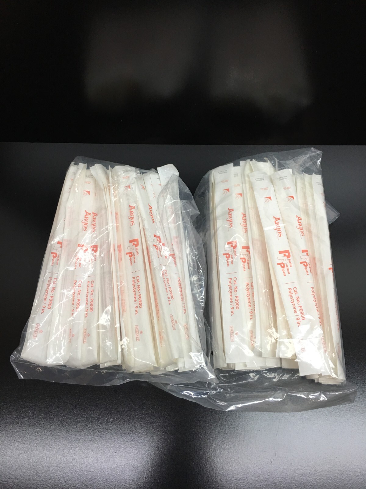 Argos Cat No P0900 Polystyrene Plastic Pasteur Pipettes Sterile 9″ Lot 2 PKS