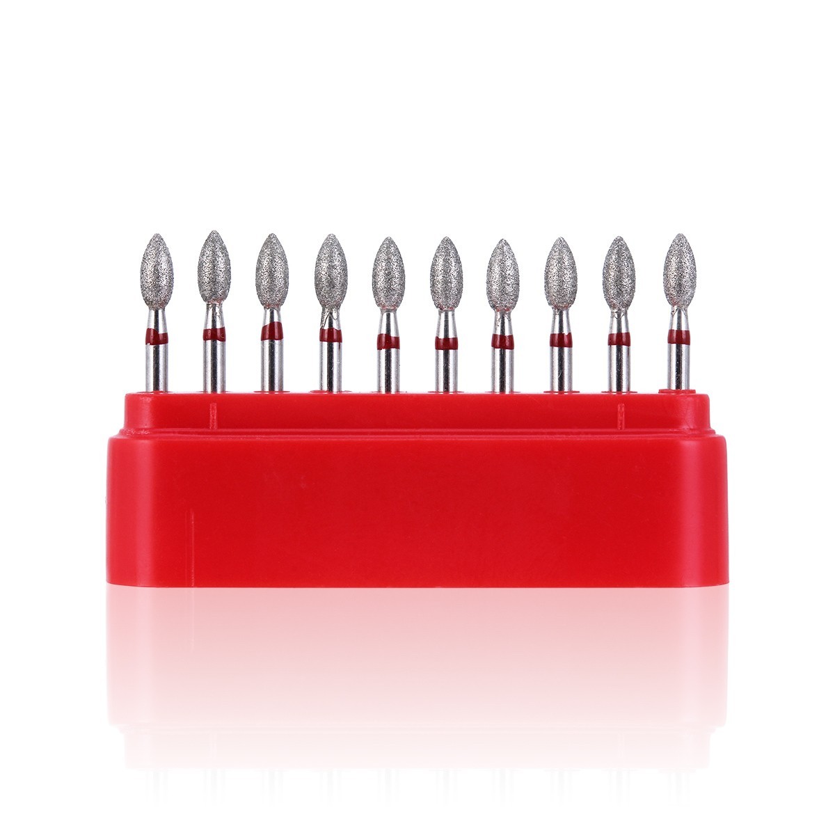 10Pcs AZDENT Dental Diamond FG Burs FOOTBALL FINE RED for High Speed Handpiece