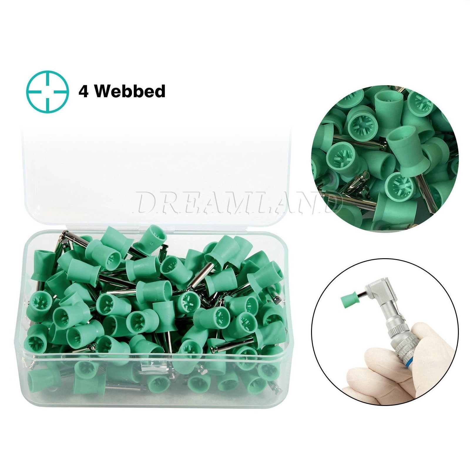 100pcs Dental Latch type Rubber Polishing Cups Brushes Tooth Prophy Polisher G/B