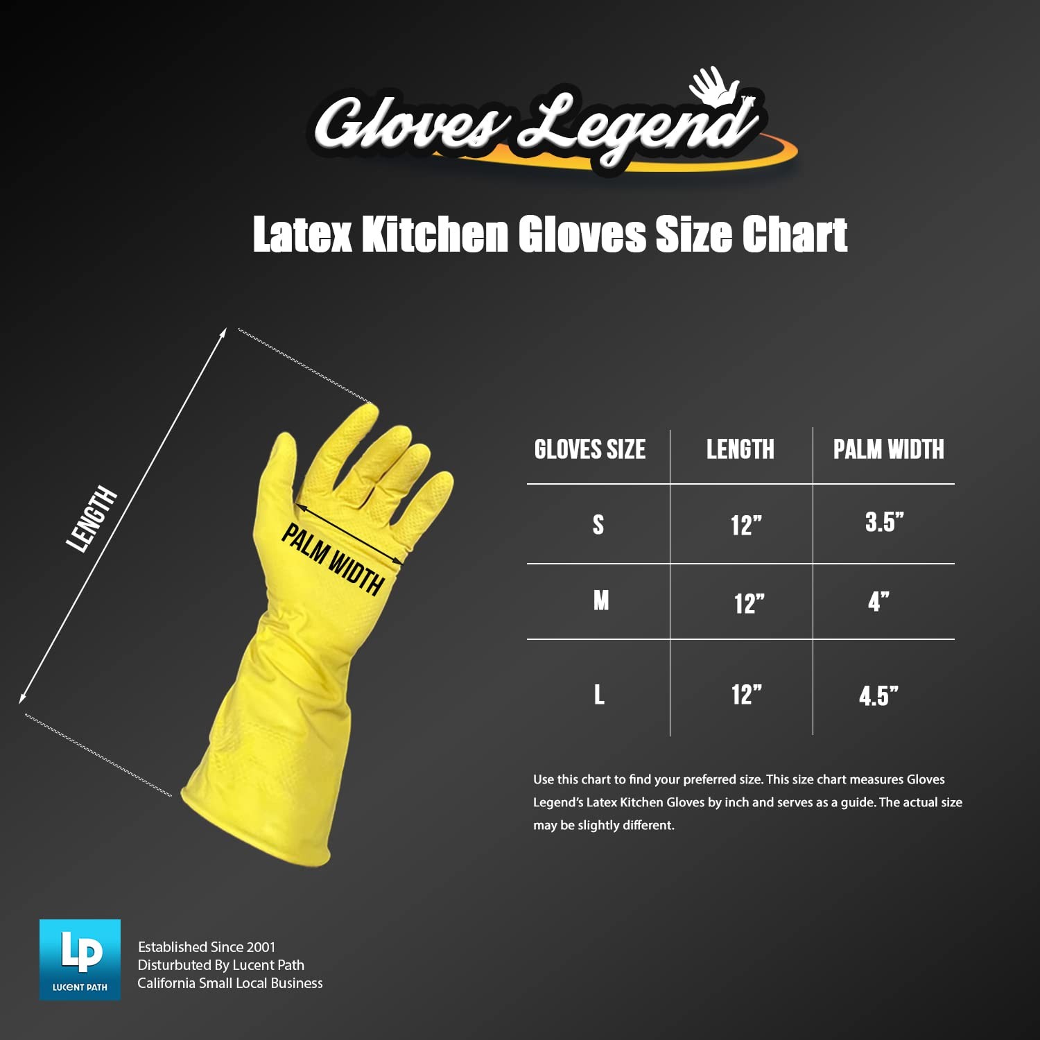 Size Large Yellow Household Kitchen Cleaning Dishwashing Reuseable Gloves