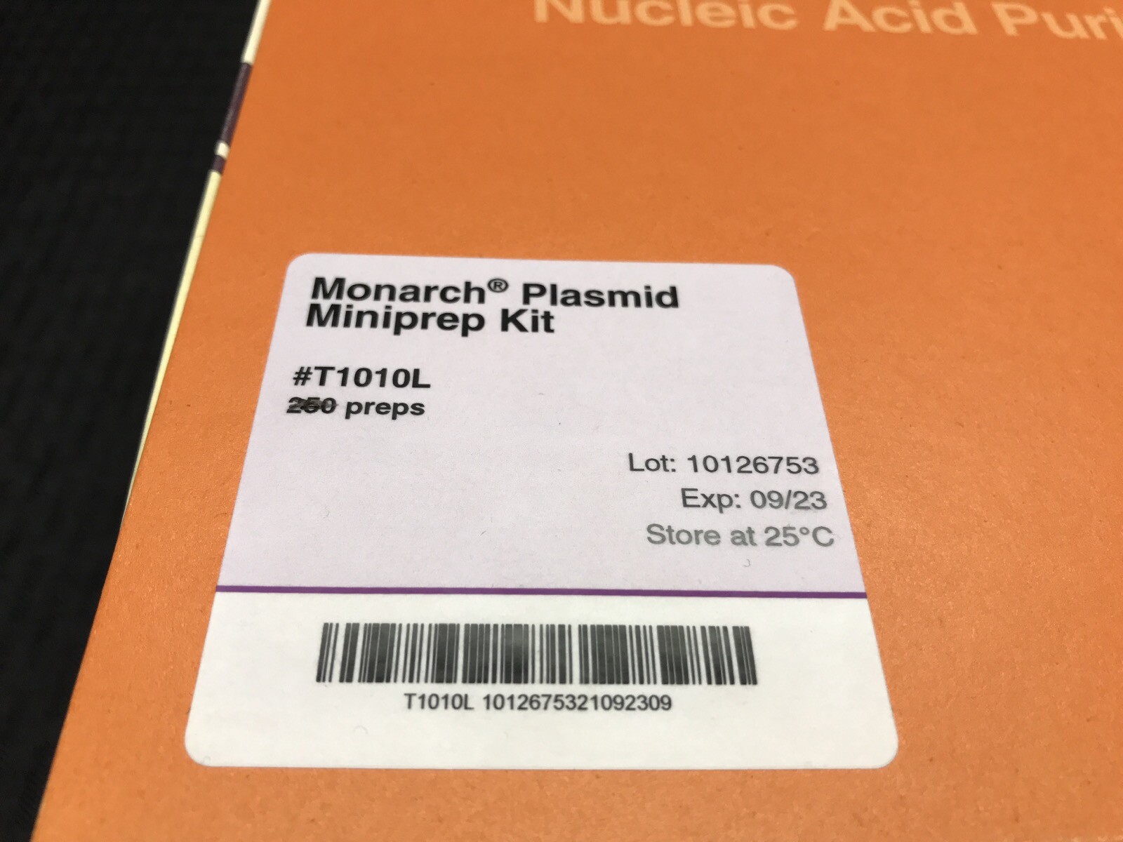 BIOLABS Monarch Plasmid DNA Miniprep Kit – Partial Kit T1010L A