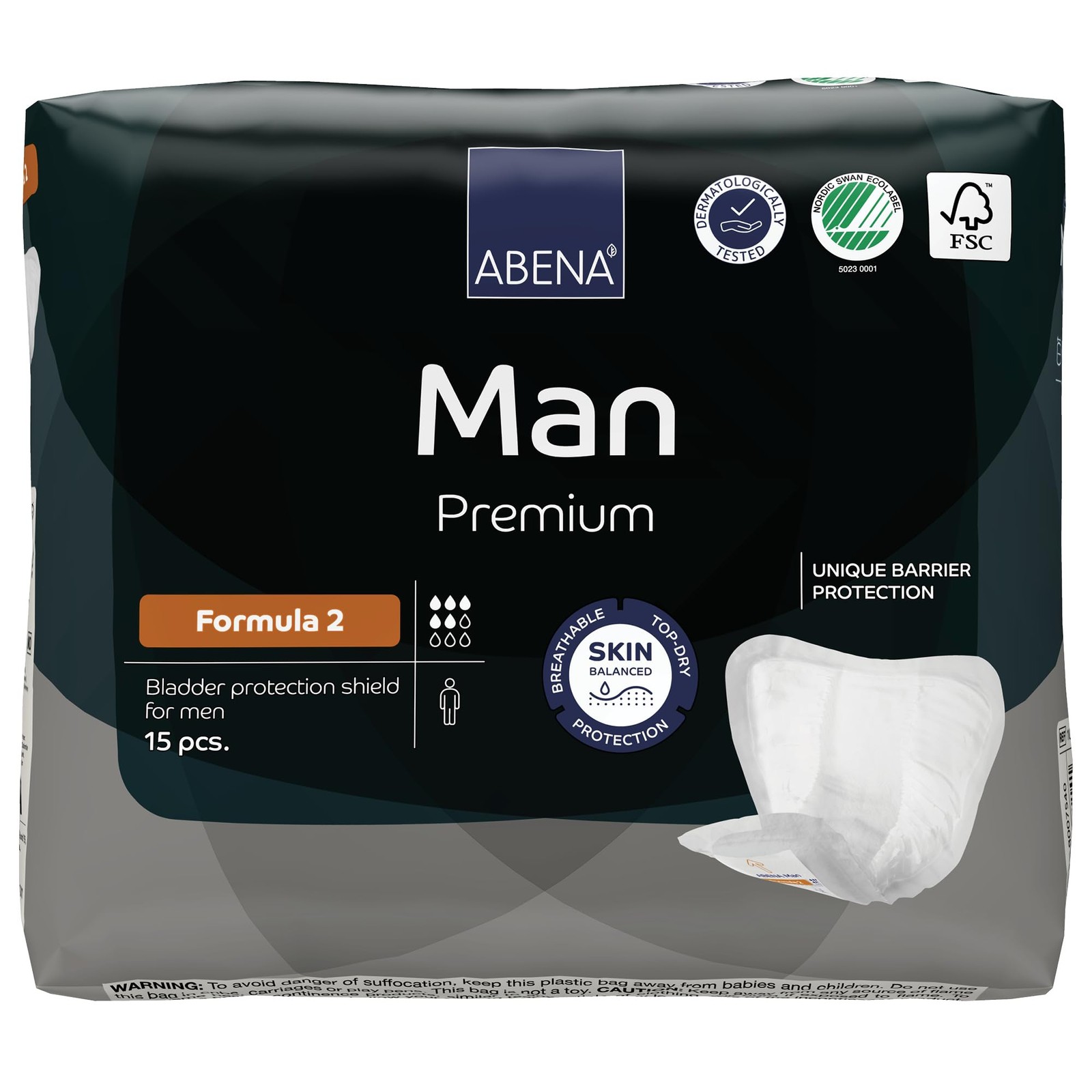 Abena Man Premium Incontinence Guards Sizes 0 To 2 Formula 2 180 Count 000021336