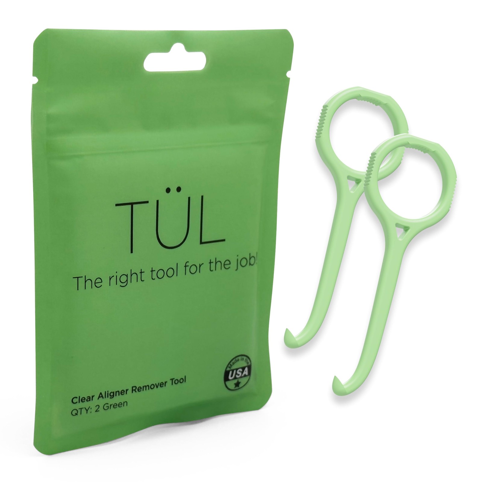 TÜL | Only Invisalign Remover Tool Made in The USA | Lifetime Green 2 Pack