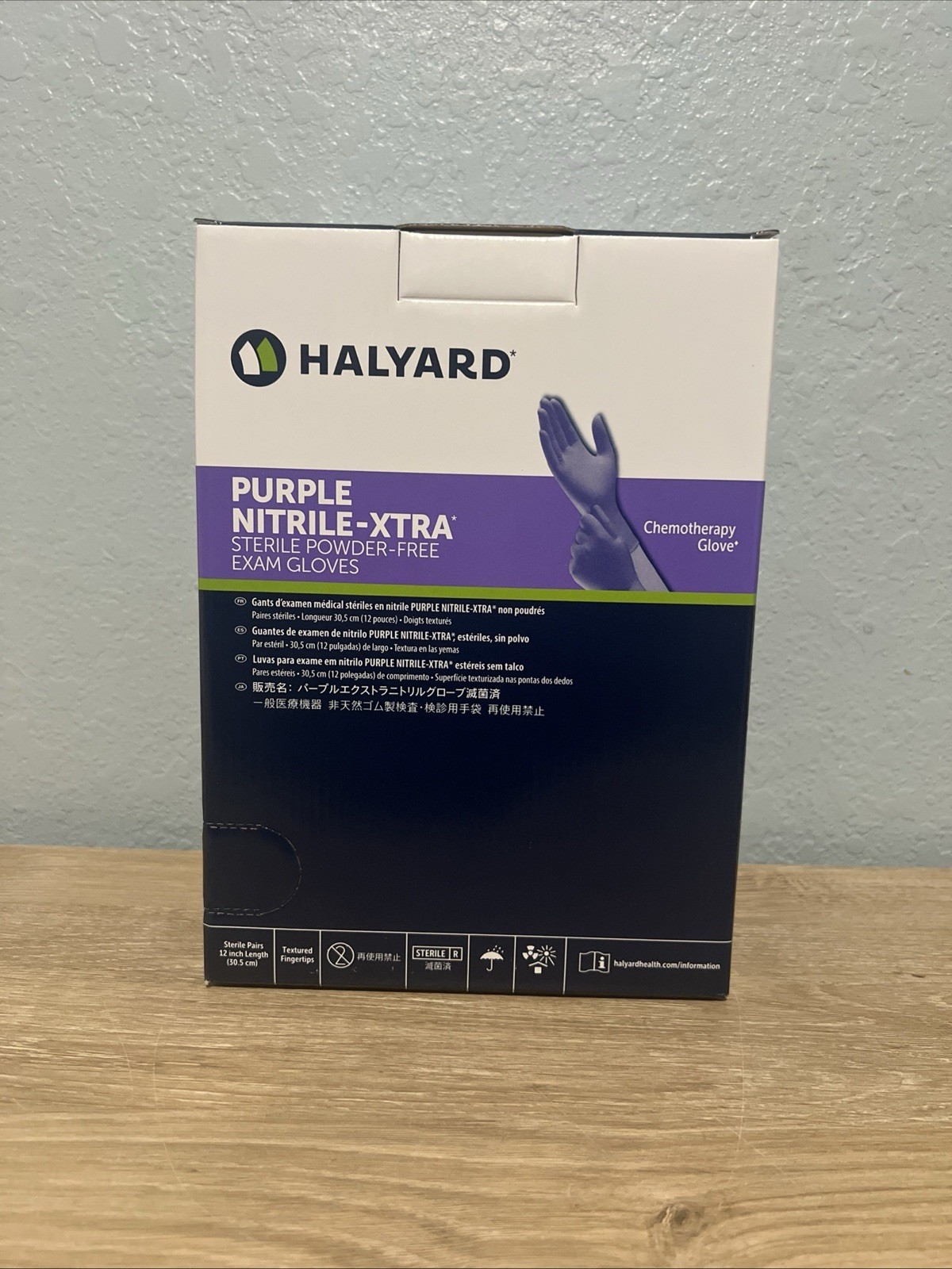 HALYARD Purple Nitrile-Xtra Exam Gloves Sterile Large (Case of 400/200 Pairs)