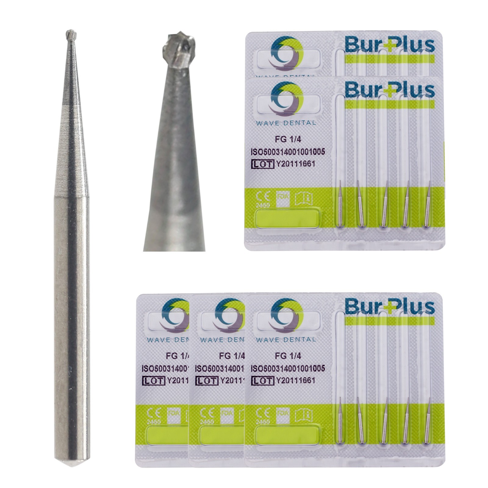 Dental Carbide Burs FG 1/4 Friction Grip Round Ball High Speed Tungsten 25pcs