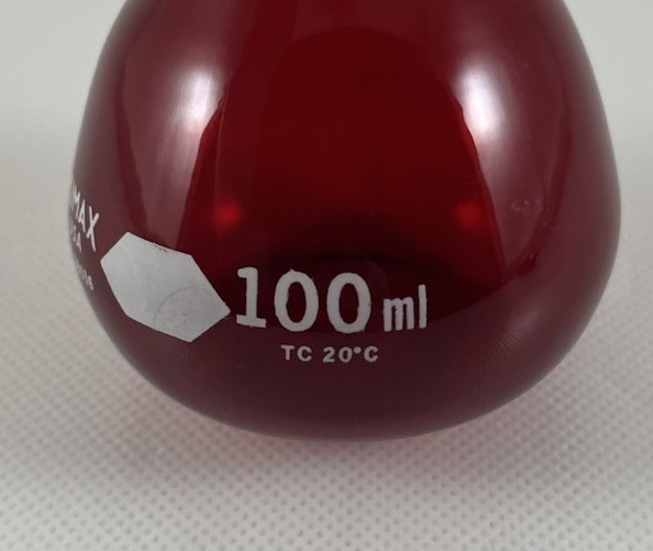 KIMAX No. 28016 100mL Class A Red Volumetric Flask USA Lab Glassware