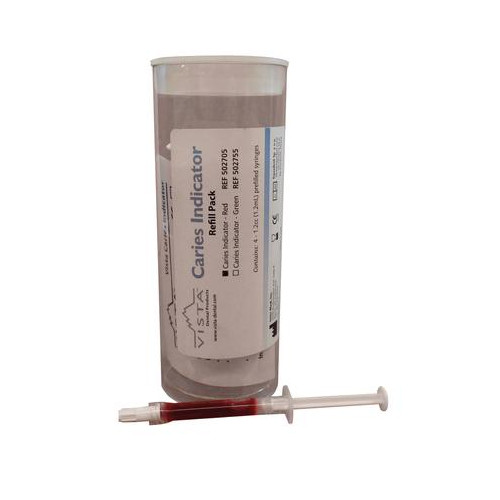 Vista Dental 502705 Caries Indicator 1.2cc Prefilled Syringes Red 4/Pk