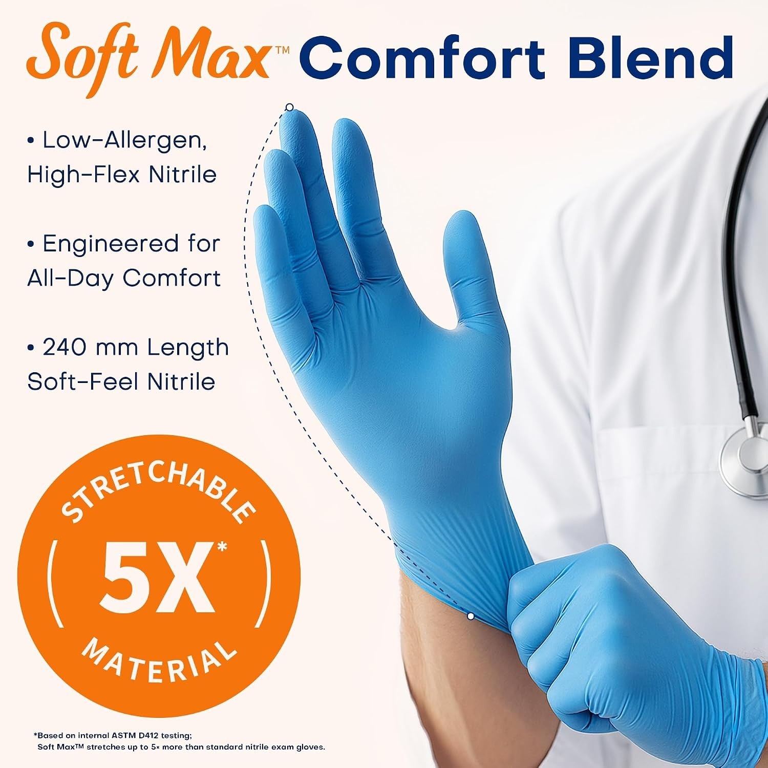 Medical Soft Max Nitrile Exam Gloves, 1000 Pcs Lat