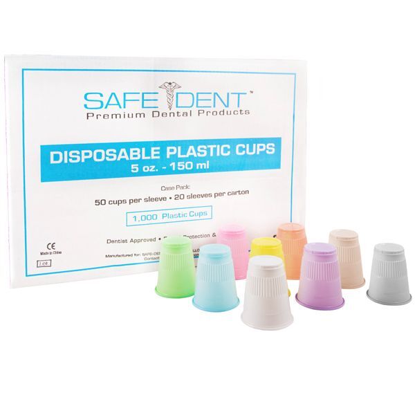 Safe-Dent Dusty Rose 5 oz. Plastic Cups, Ribbed Design, Case of 1000