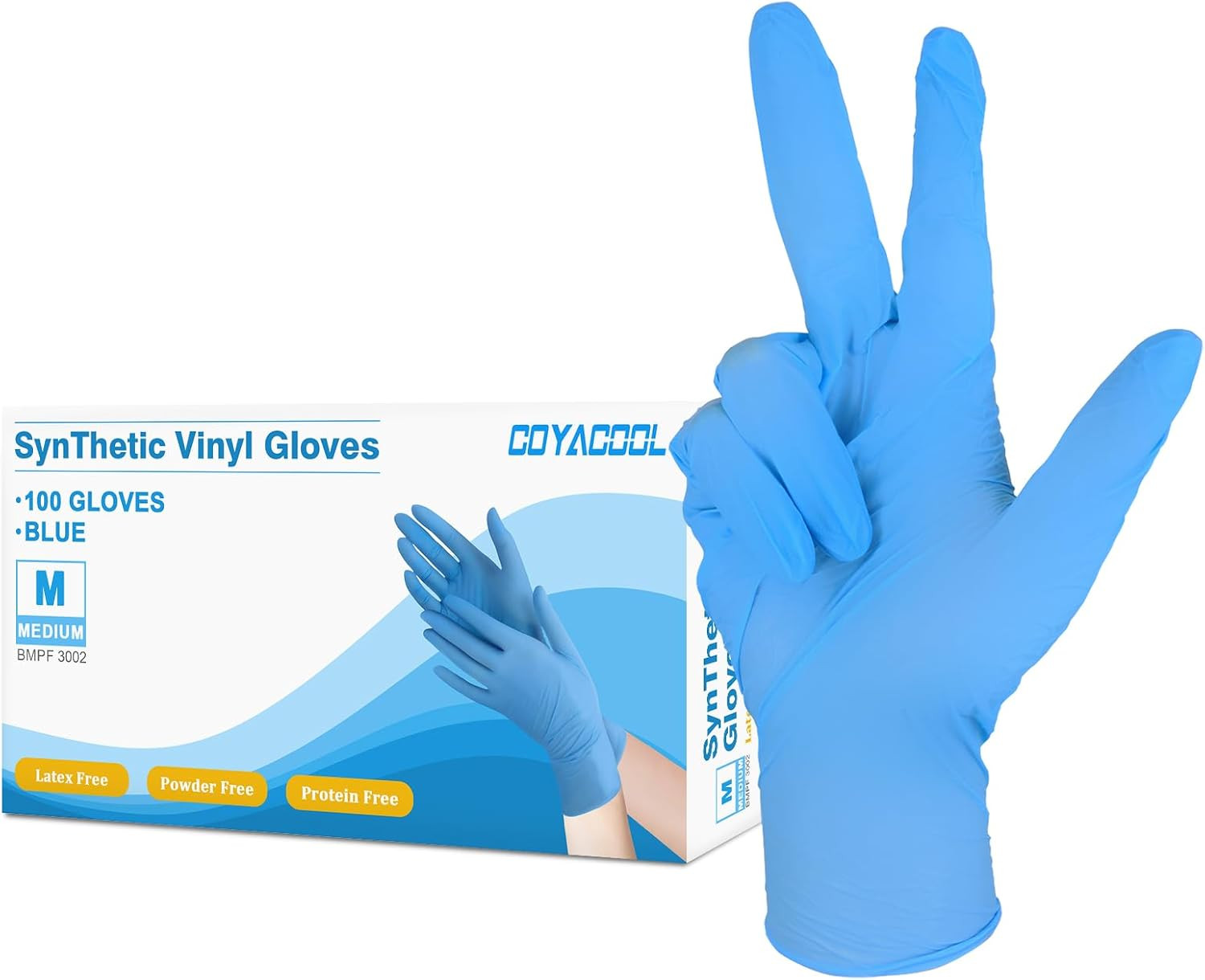Disposable Gloves Medium, Nitrile and Vinyl Blend Material Gloves, Latex Free, 4