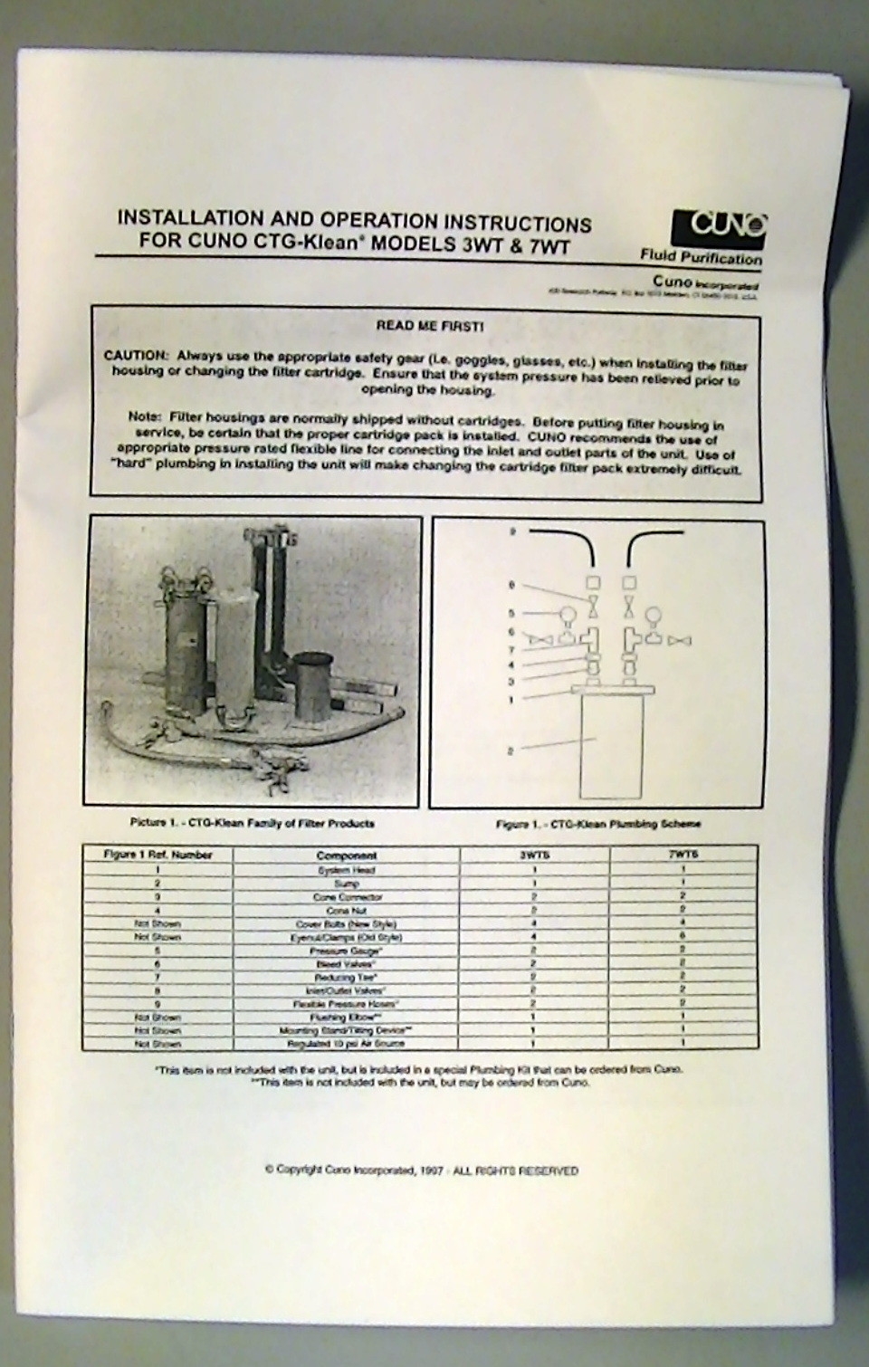 CUNO CTG-KLEAN FILTER 3GPK1DP09050 fluid purification MICRON 5.0 ABS BETAFINE D