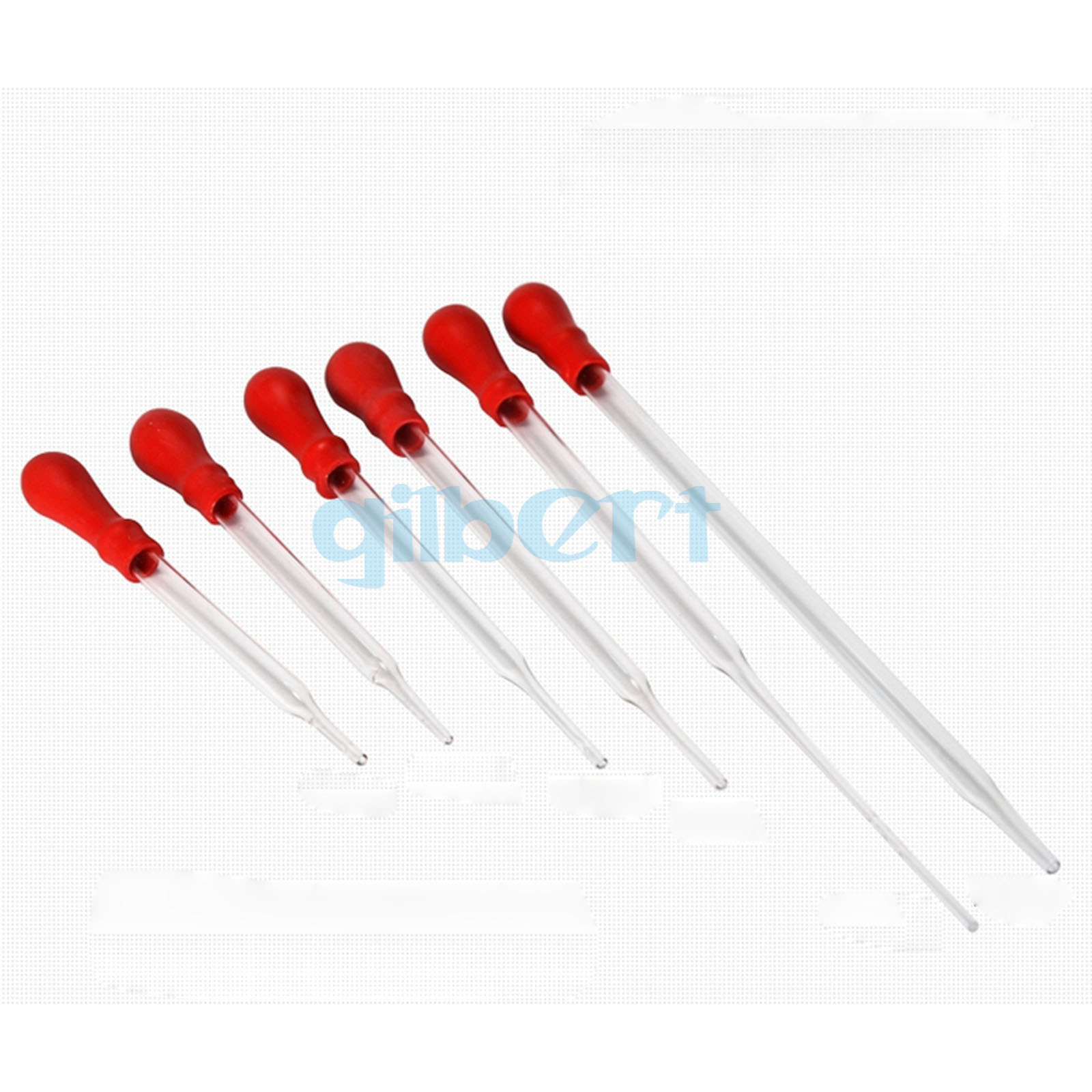 Lot5 10-15cm Durable Glass Transfer Pipette Dropper With Rubber Bulb Cap Lab