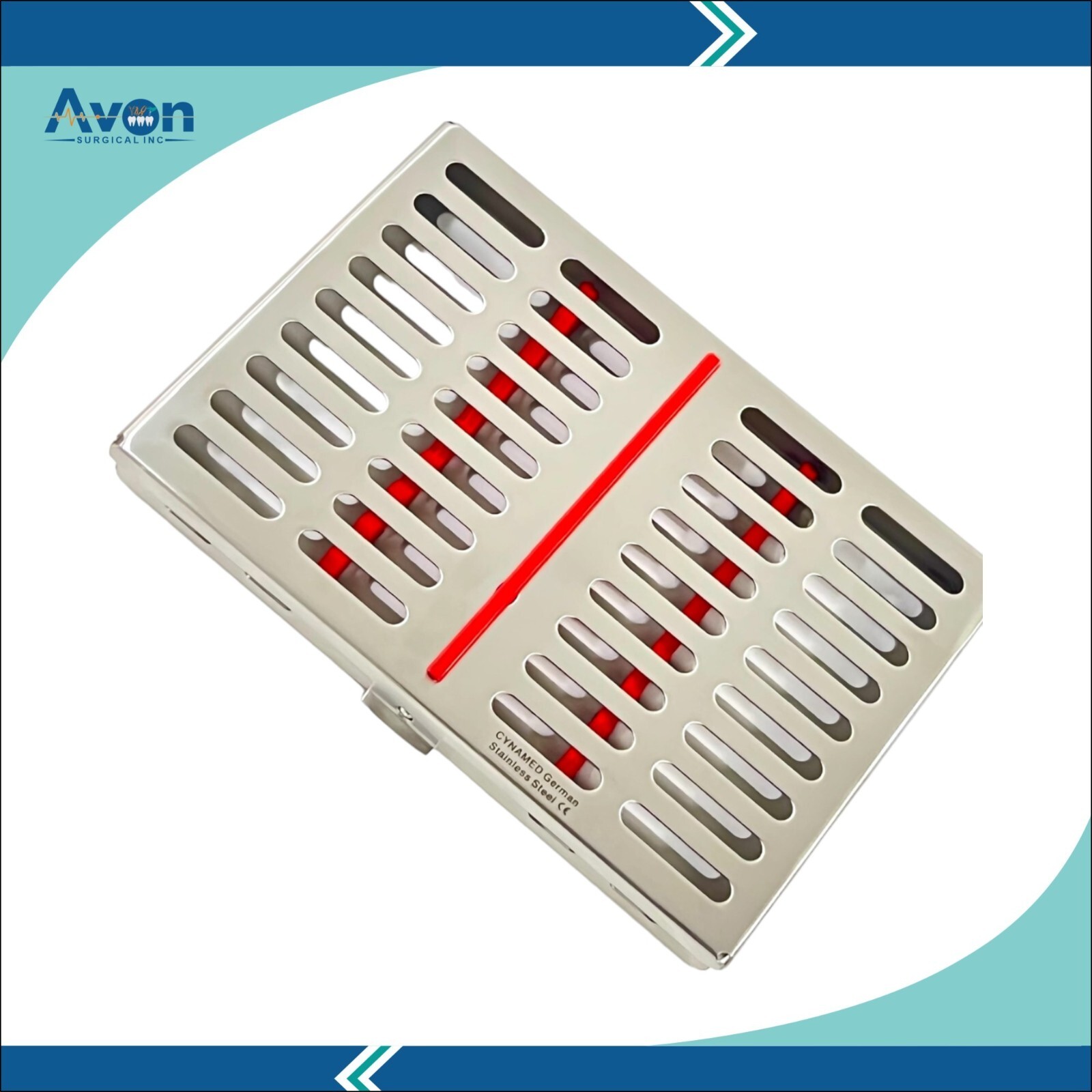 Sterilization Cassettes for 10 Dental & Medical Instruments w/ Silicone Inserts