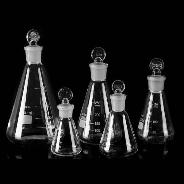10ml-1000ml Conical Erlenmeyer Iodimetric Flask with stopper Chemistry Glassware