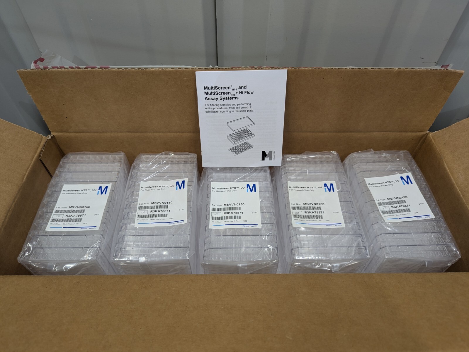Millipore MultiScreen HTS VV MSVVN0150 Multiwell Plates 0.1um Clear Lid 96 Well