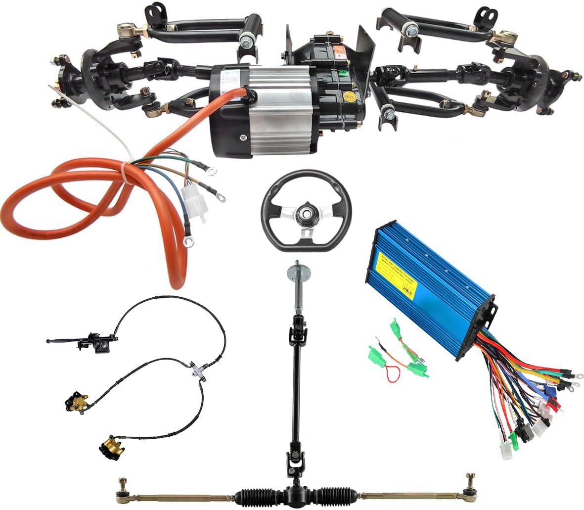 48V 1000W Brushless Differential Motor Kit 4WD Axle Hydraulic Brakes ATV Go Kart