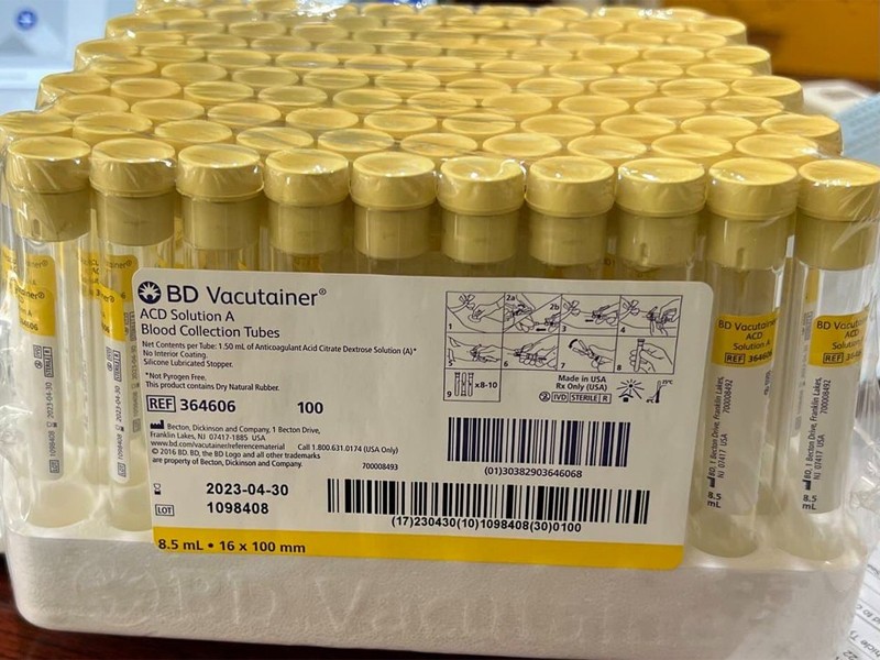Pack of 100 Tubes Platelet Rich Plasma LIQUID ACD TEST TUBES ( 8.5ML )