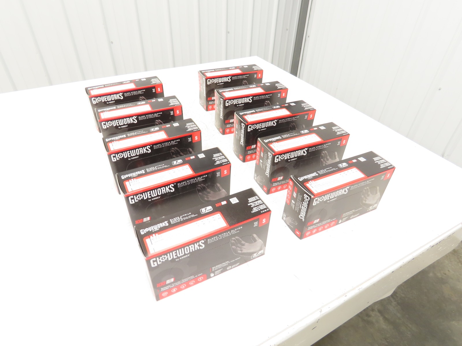 Ammex Gloveworks Small Black Nitrile Gloves Textured Non-Med 100ct Case of 1000