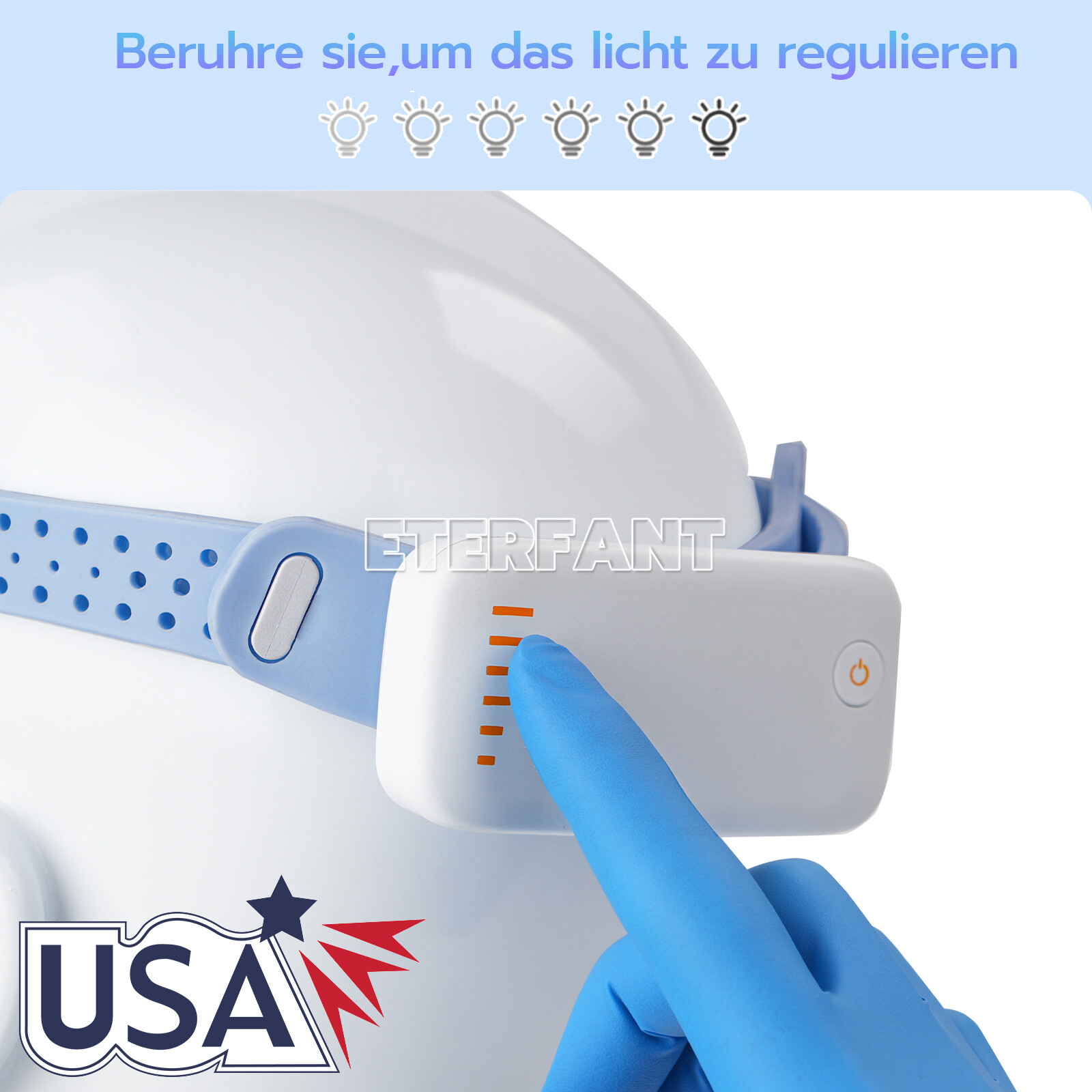 ETERFANT Dental 5W LED Lightweight Silicone Medical Headlamp Surgery Blue 5700K