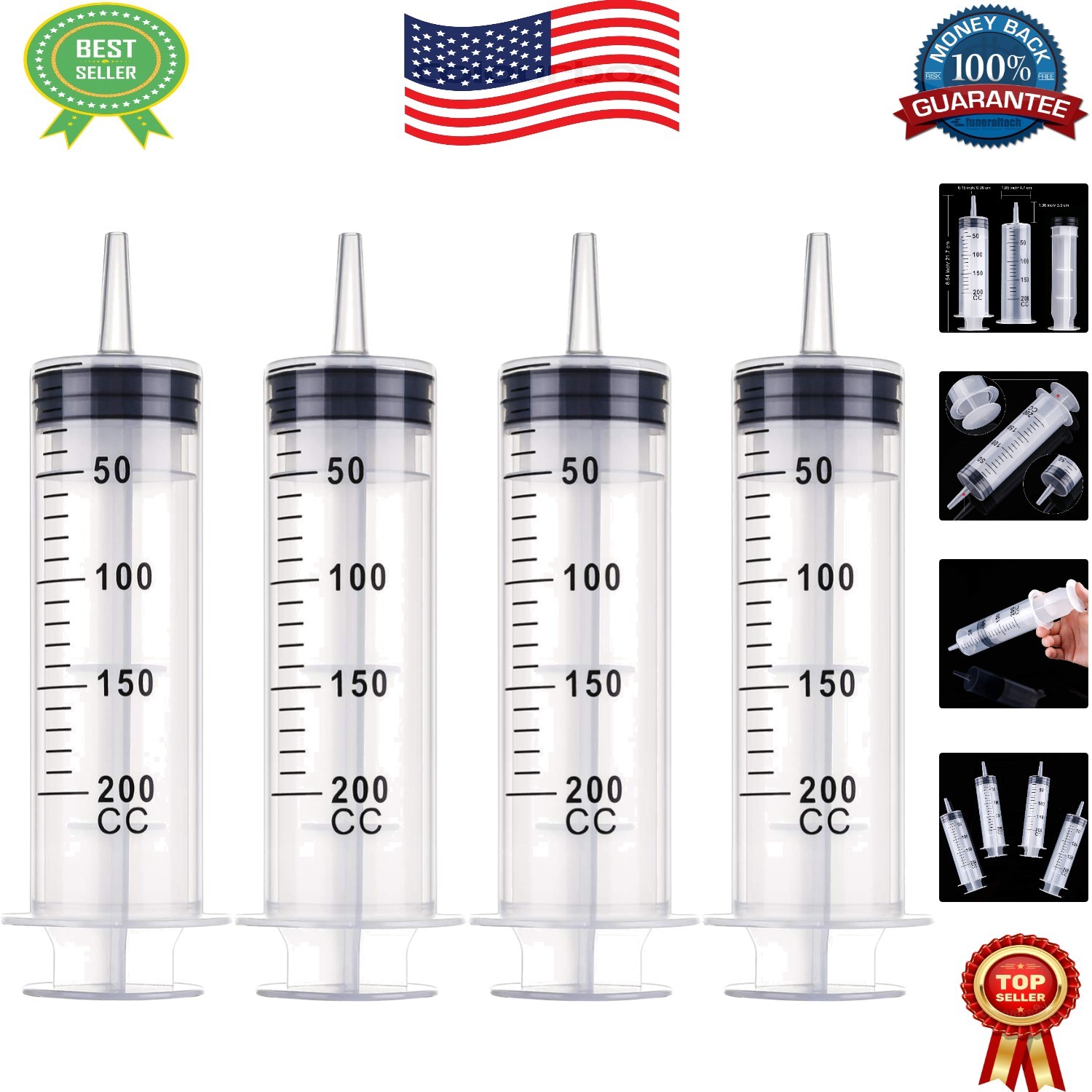 Safe and Sterile 4 Pack Measuring Tools – 200 ml for Garden and Industrial Use
