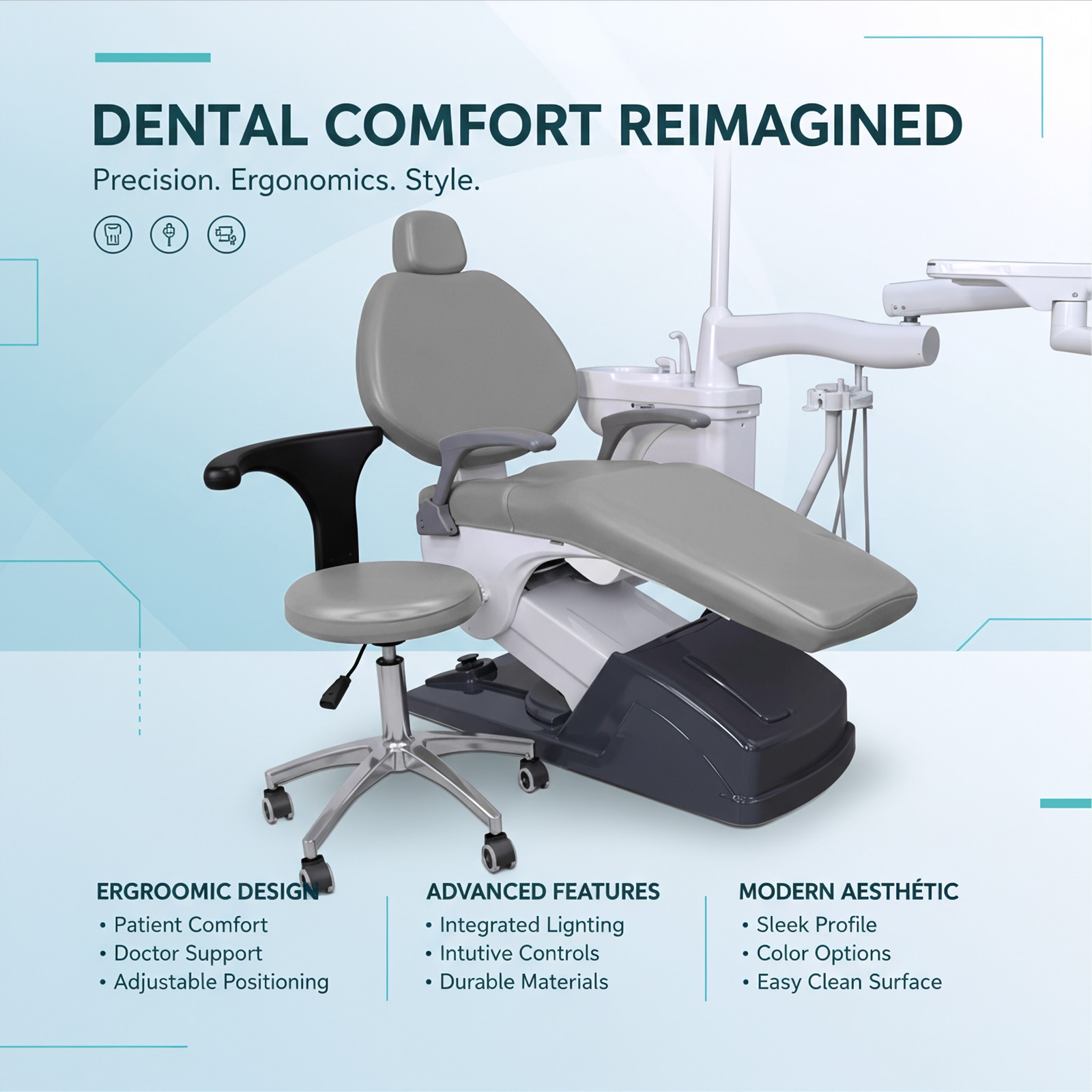 4Pcs/Set Dental Chair Seat Covers Standard Size Chair Protective Sleeves PU