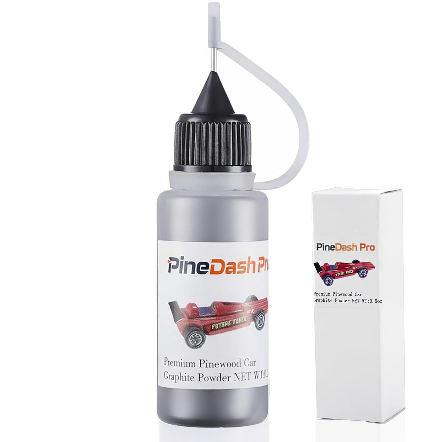 Pinedash Pro Graphite Powder 0.5OZ for Pinewood Car, Dry Graphite Lubricant for