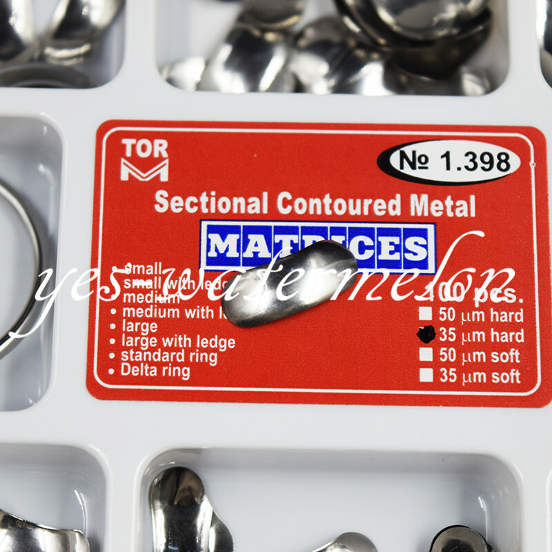 Dental 100 Pc Metal Matrice No.1.398 Sectional Contoured Matrix Refill 35μm Hard