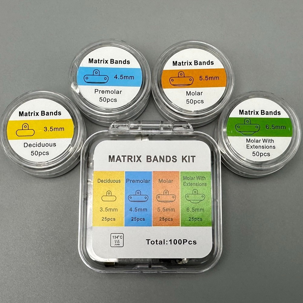 Dental Matrix Bands Ring Sectional Matrice M4 Matrix 50pcs Matrices Bands Plier